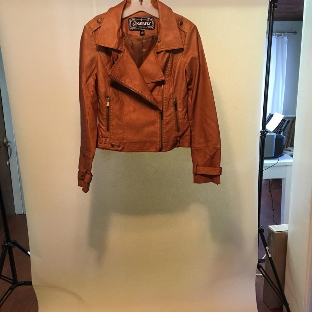 Sugarfly tan leather jacket